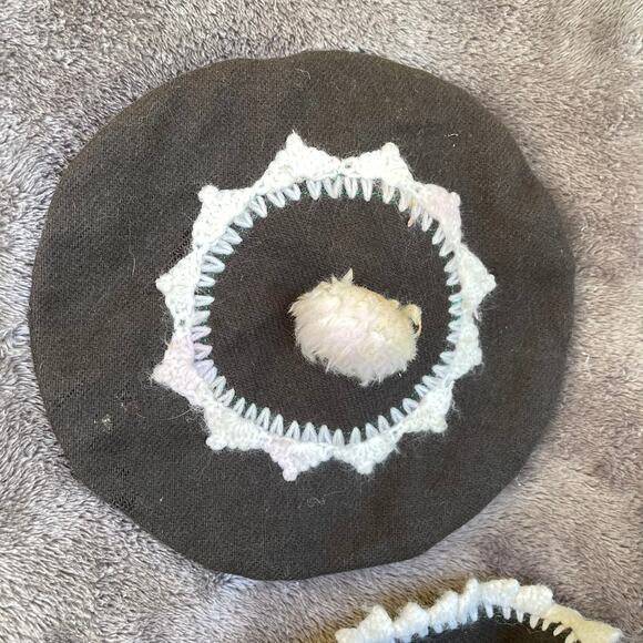 Vintage Doll Coat & Hat Wool(?) Dark Green Pea Coat & hat w/ White Trim READ - Picture 3 of 16